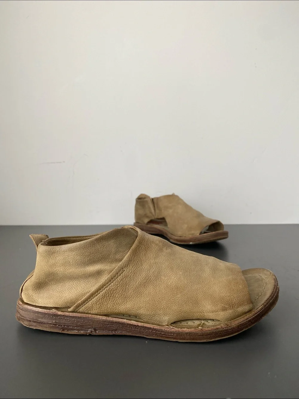 A.S.98 Reiley Sandal Open-Toe Leather Sandals in Tan EU 37 US 7